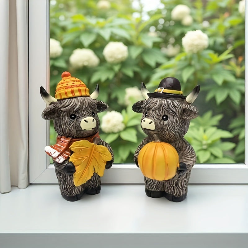 Adorable Highland Cow Figurine Homeandso