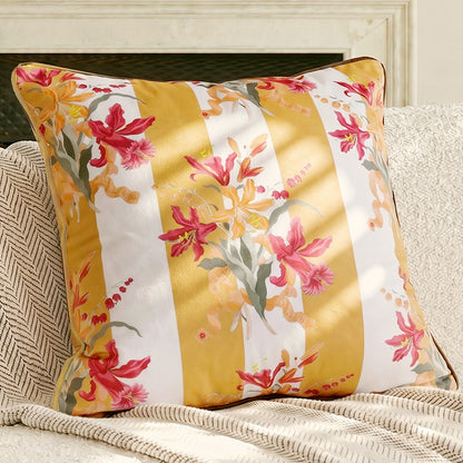 Decorative Butterfly Embroidered Lumbar Pillow