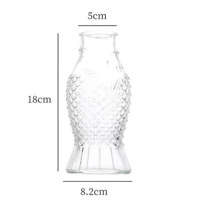 Fish-Shaped Decorative Glass Vase