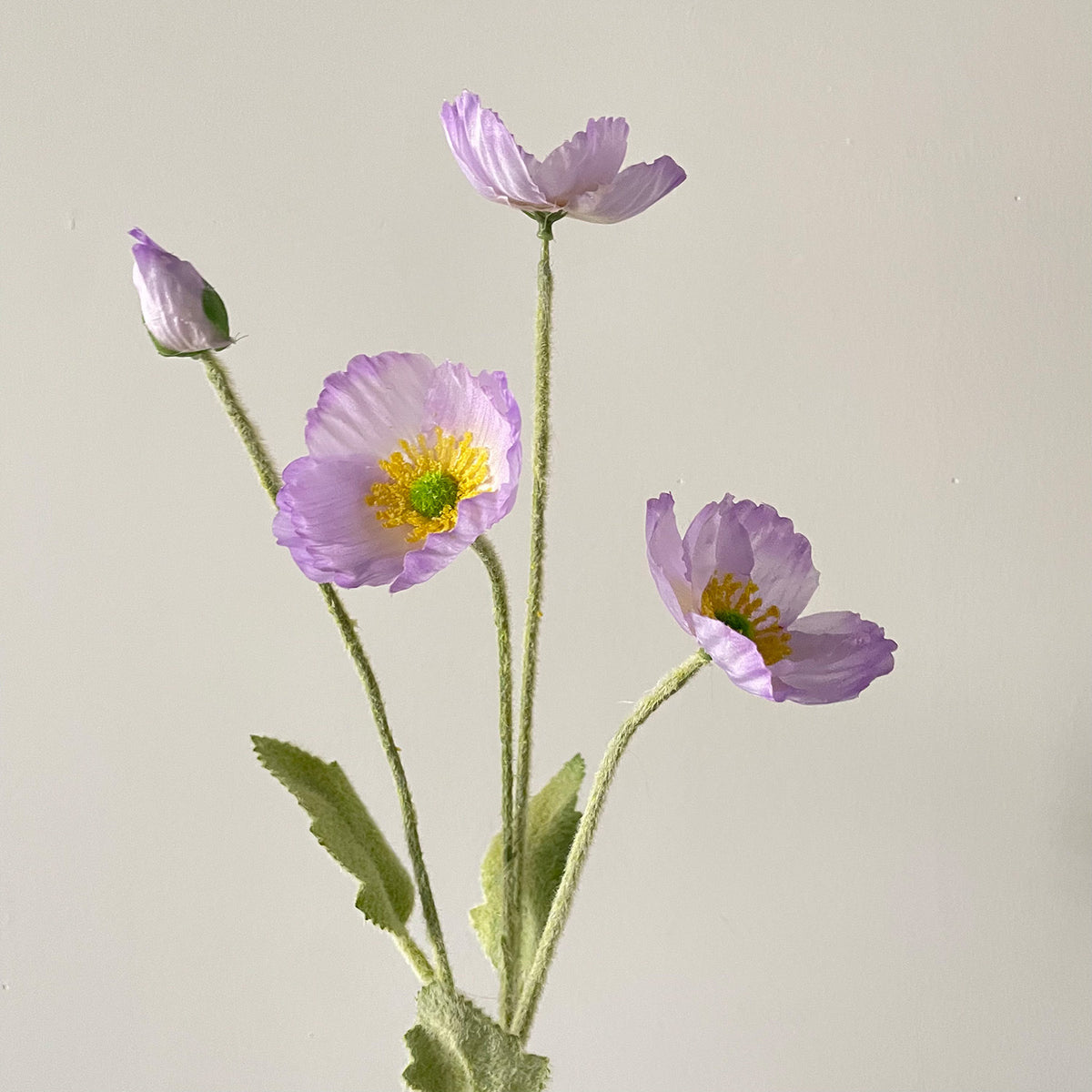 Lifelike Artificial Poppy Stem Arrangement