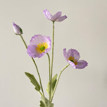 Lifelike Artificial Poppy Stem Arrangement