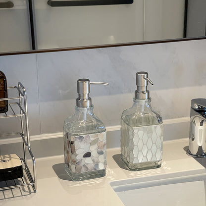 Artistic Glass Soap Dispenser Set