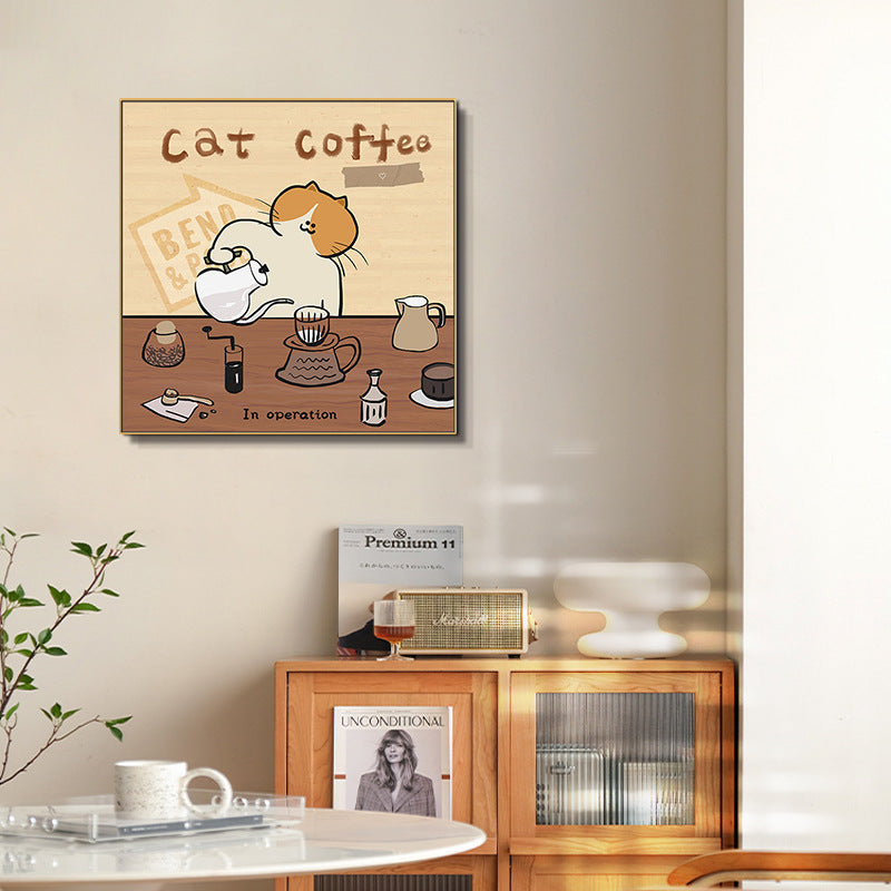 Whimsical Cat-Themed Print Artwork Homeandso