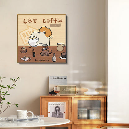 Whimsical Cat-Themed Print Artwork Homeandso