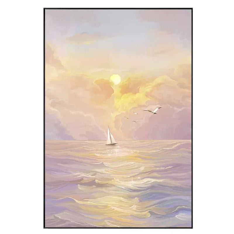 Framed Coastal Sunset Canvas Artwork Homeandso