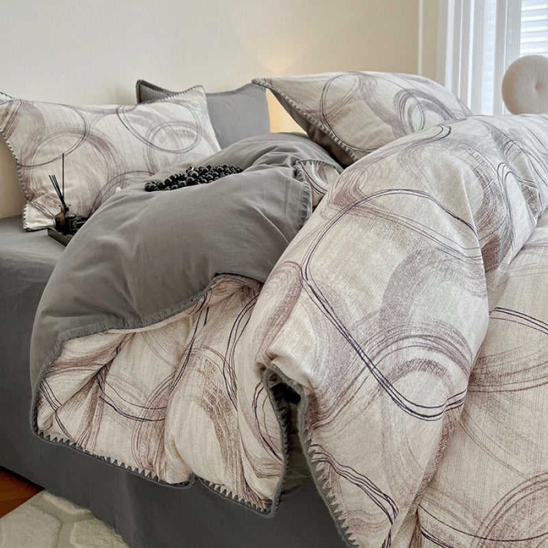 Decorative Luxurious Leaf Pattern Duvet Cover Set Homeandso