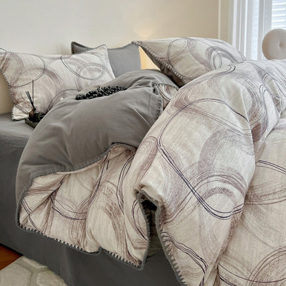 Decorative Luxurious Leaf Pattern Duvet Cover Set Homeandso