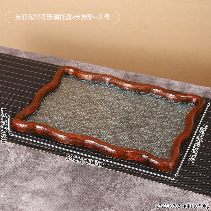 Decorative Artisan Glass Serving Tray Homeandso