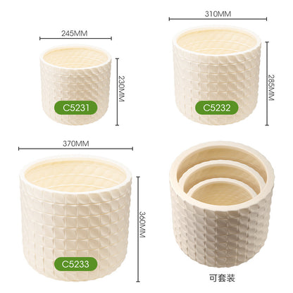 Textured Cylindrical Plant Container Homeandso