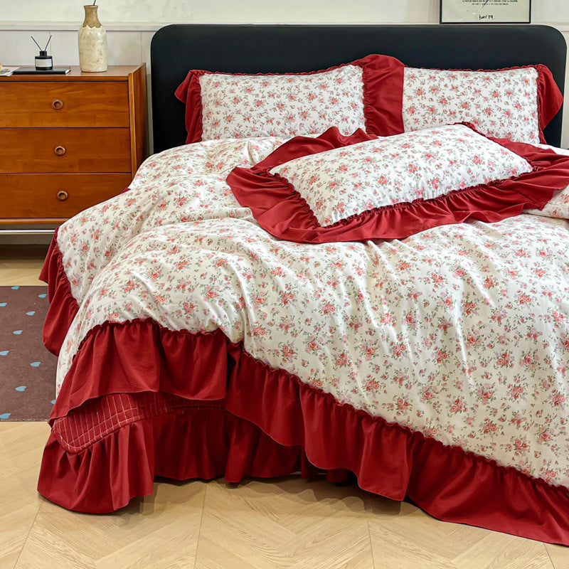 Floral Ruffled Bedding Set