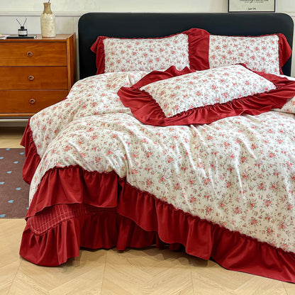 Floral Ruffled Bedding Set