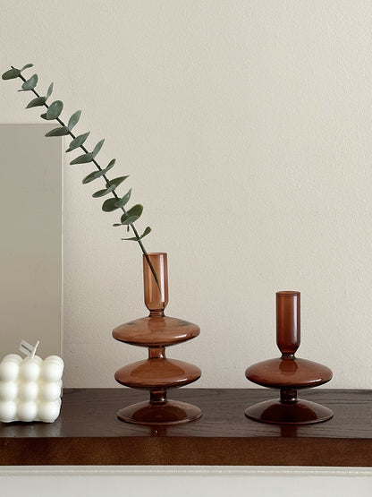 Unique Three-Tiered Decorative Glass Candle Holder