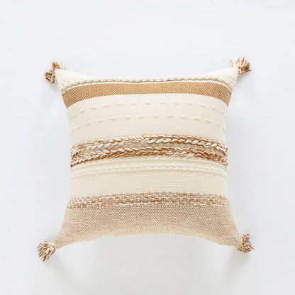 Textured Woven Fringe Pillow