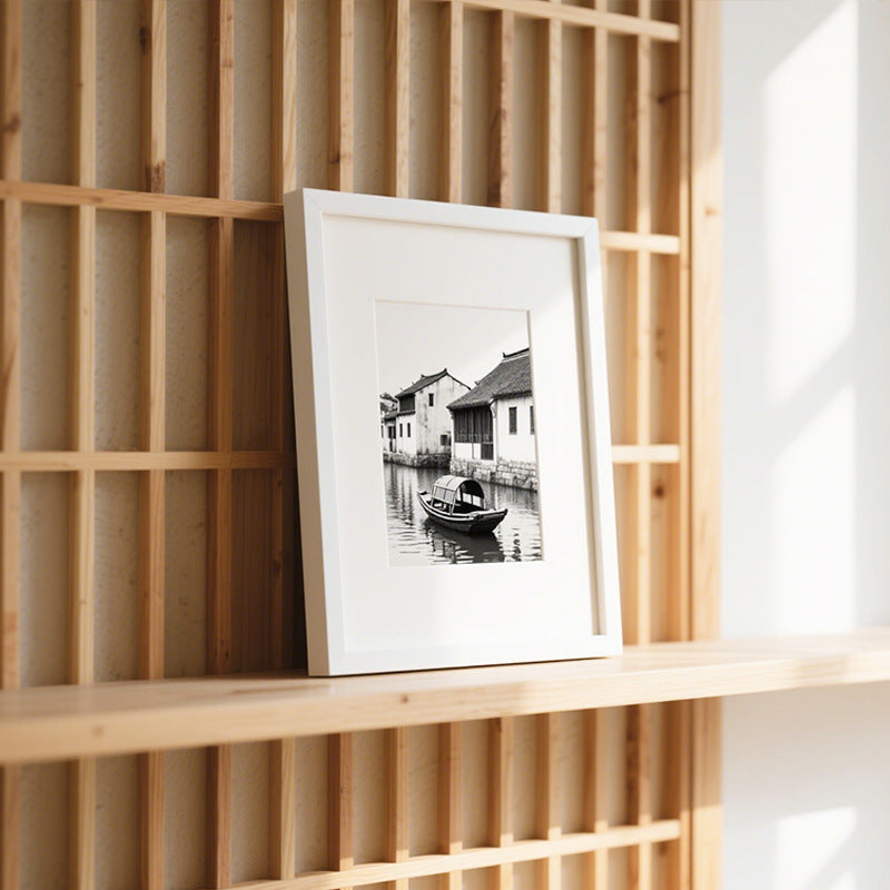 Framed Scenic Boat Artwork