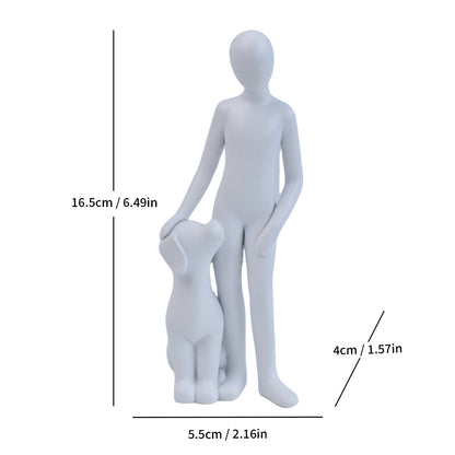 Abstract Couple and Dog Figurine Homeandso