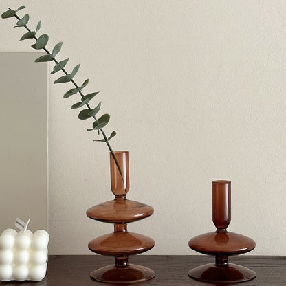 Unique Three-Tiered Decorative Glass Candle Holder