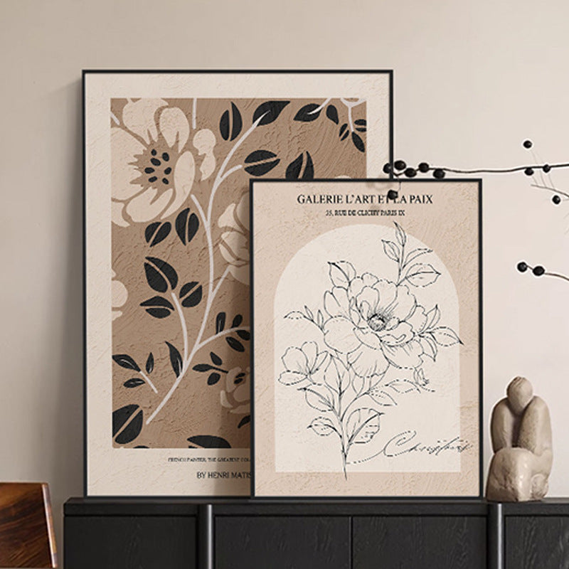 Elegant Floral Line Drawing Art Print Homeandso