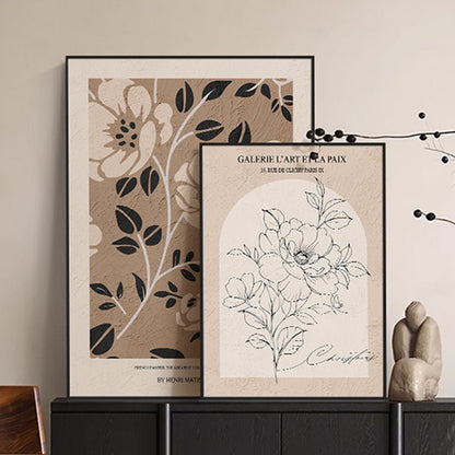 Elegant Floral Line Drawing Art Print Homeandso