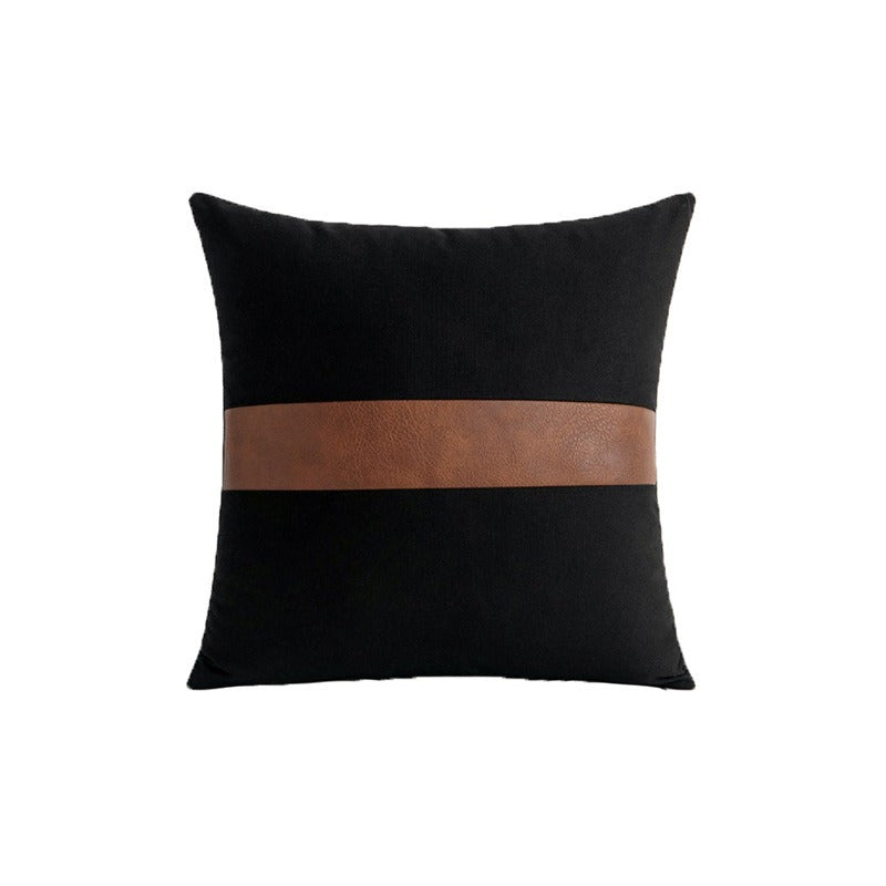 Modern Leather Accent Pillow