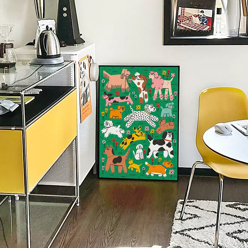 Whimsical Dog-Themed Wall Art Homeandso