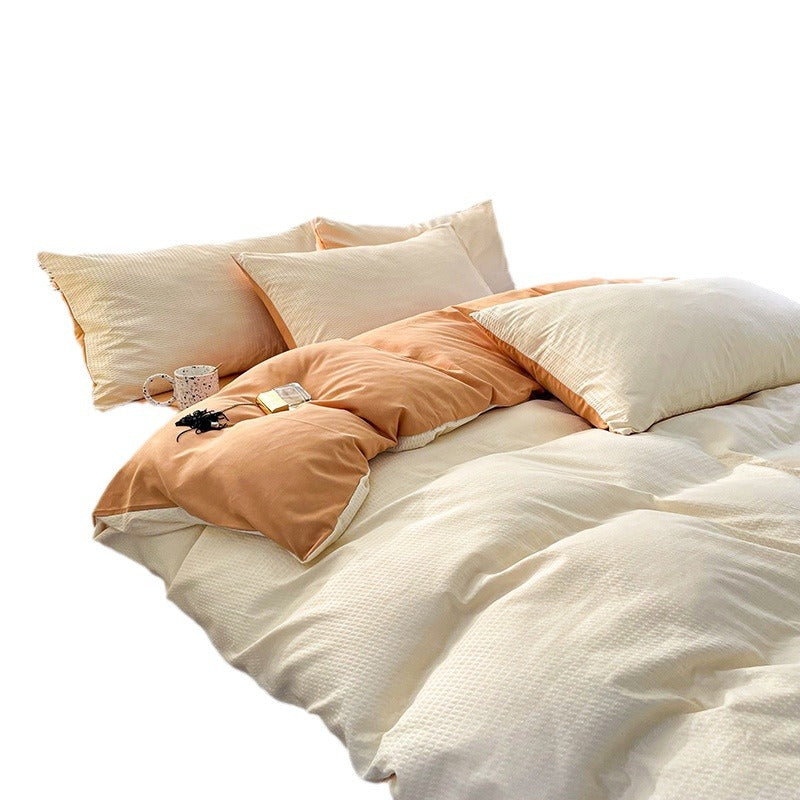 Premium Waffle-Textured Duvet Cover Set