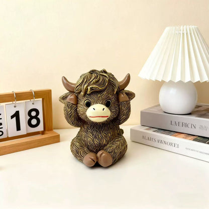 Whimsical Highland Cow Figurine Homeandso