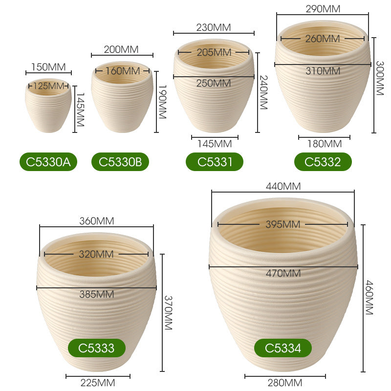 Textured Rippled Ceramic Planter Homeandso