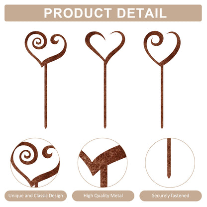 Decorative Heart-Shaped Garden Stakes Homeandso