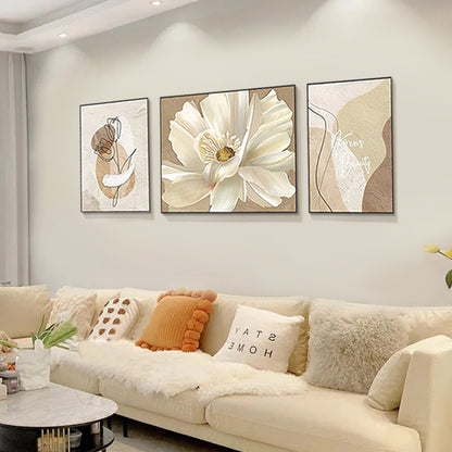 Elegant Framed Abstract Floral Art Set Homeandso