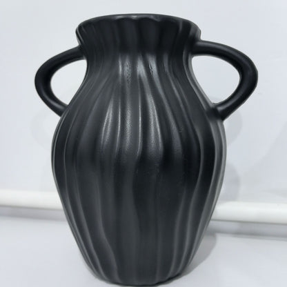Elegant Ribbed Decorative Vase