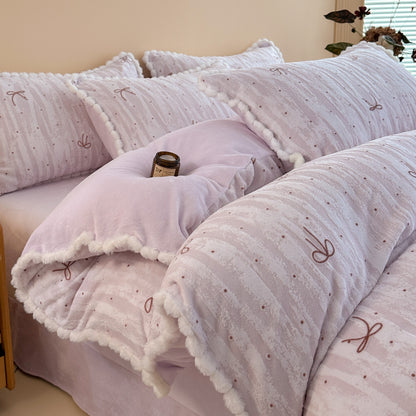 Plush Fleece Bedding Set Homeandso