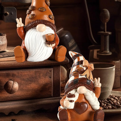 Whimsical Coffee Gnome Figurine Homeandso