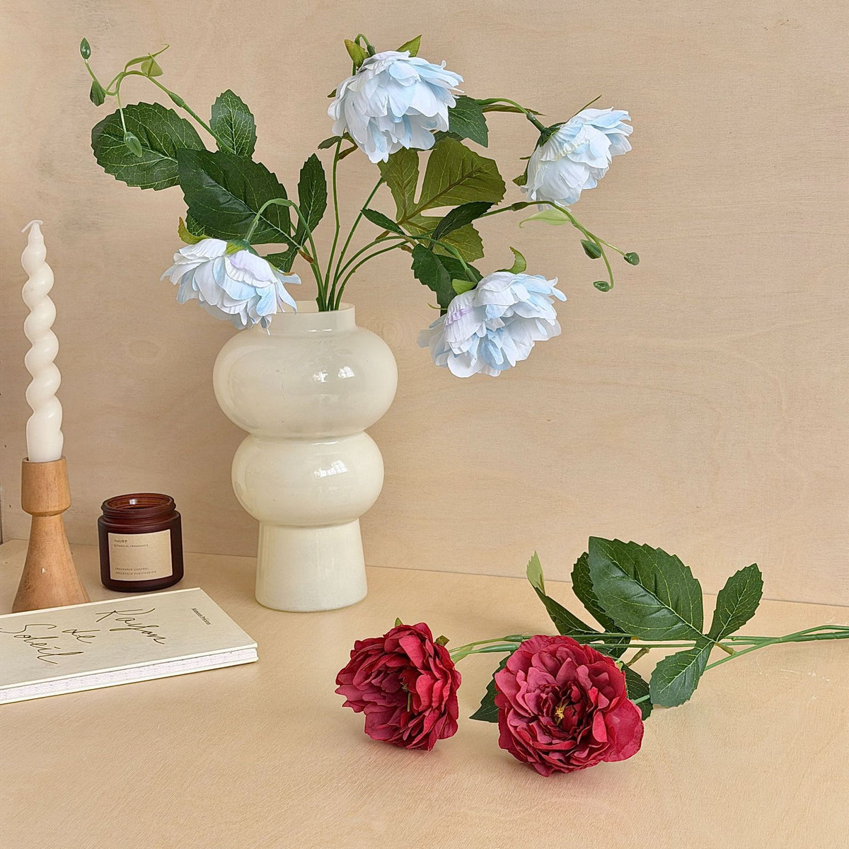 Lifelike Peony Flower Stem