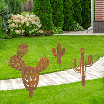 Decorative Cactus Garden Stakes Homeandso