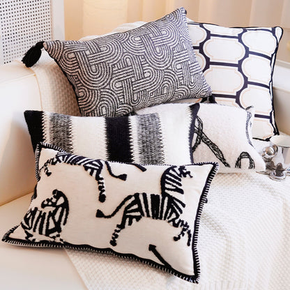 Artistic Abstract Patterned Throw Pillow