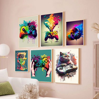 Vibrant Retro Gaming Console Art Print Homeandso