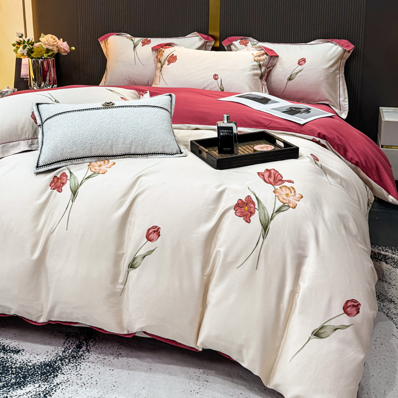 Decorative Premium Floral Print Bedding Set Homeandso