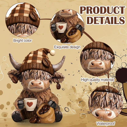 Cute Highland Cow Figurine Homeandso