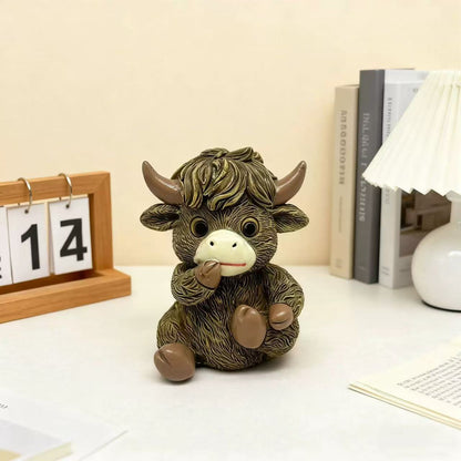 Whimsical Highland Cow Figurine Homeandso