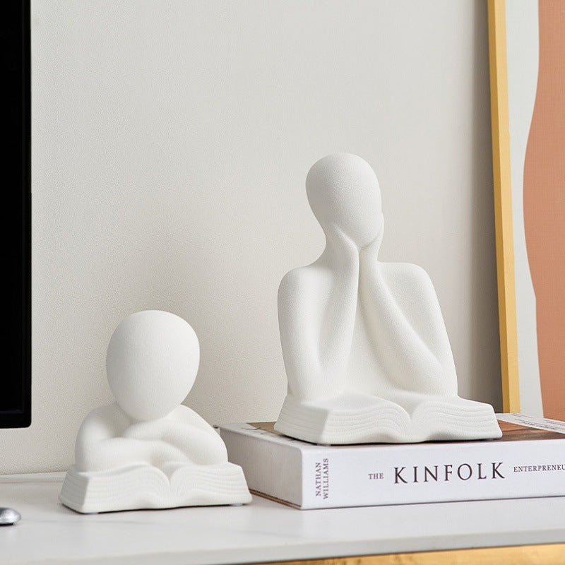 Contemporary Reading Figurine Homeandso