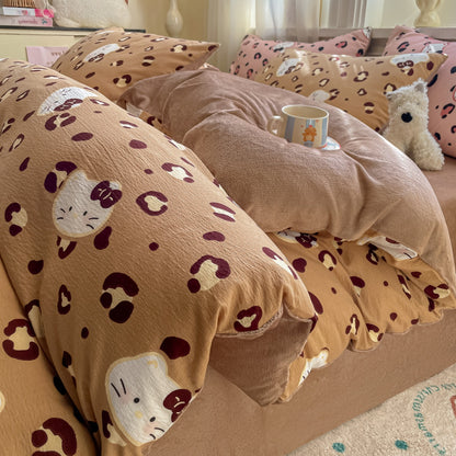 Playful Cartoon Print Duvet Cover Set Homeandso