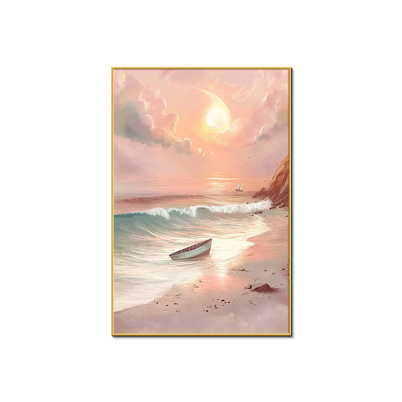 Framed Coastal Sunset Landscape Artwork Homeandso
