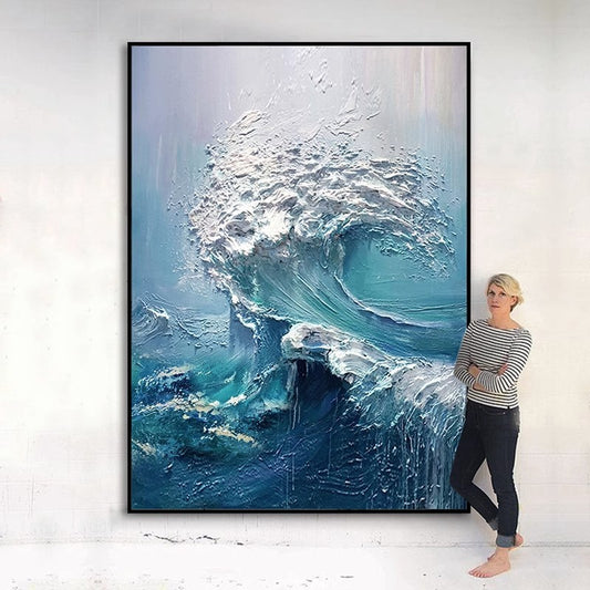 3D Textured Ocean Wave Canvas Art Homeandso