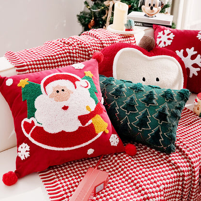 Festive Holiday-Themed Decorative Throw Pillow