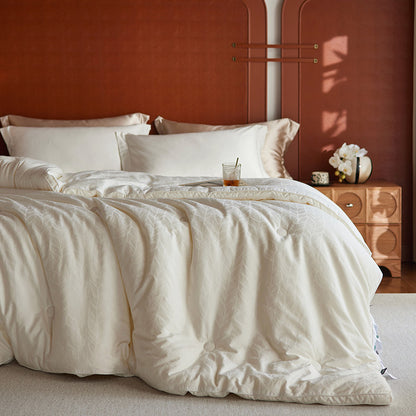 Decorative Luxurious Leaf-Pattern Duvet Cover Set Homeandso