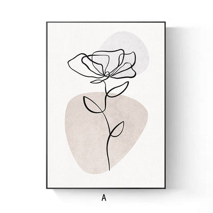 Elegant Line Drawing Floral Wall Art Homeandso