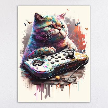 Vibrant Retro Gaming Console Art Print Homeandso