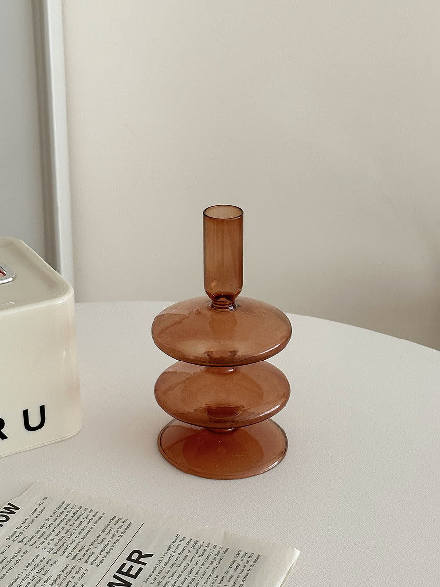 Unique Three-Tiered Decorative Glass Candle Holder