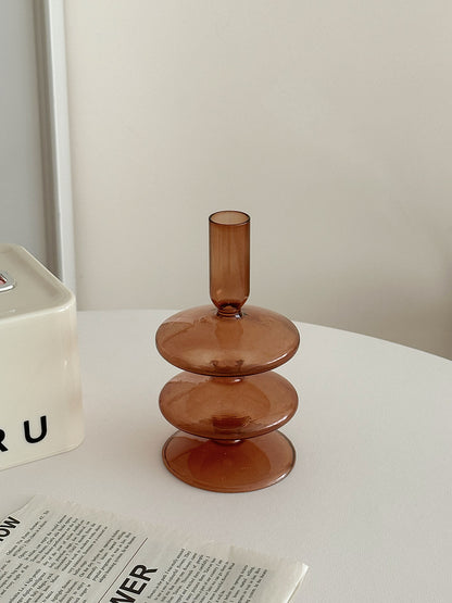 Unique Three-Tiered Decorative Glass Candle Holder