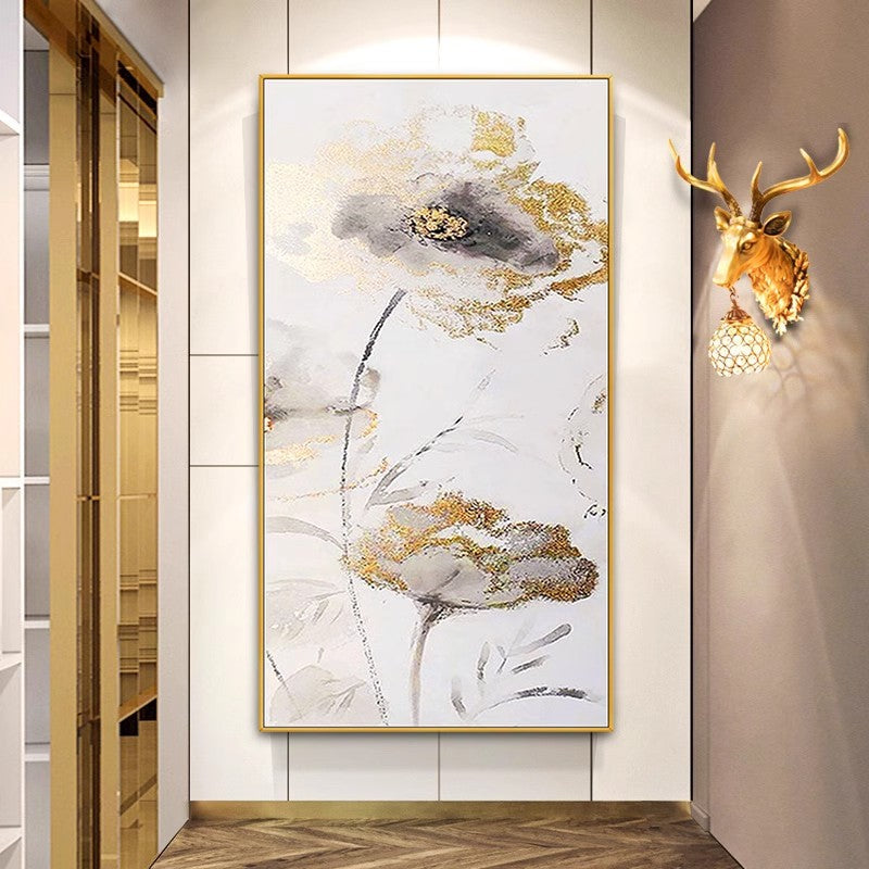 Elegant Floral Embossed Canvas Artwork Homeandso